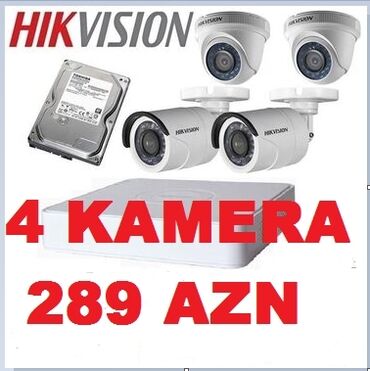 домофон баку: Kameraların quraşdırılması Hikvision 4 kamera 1 ədəd 4 port DVR