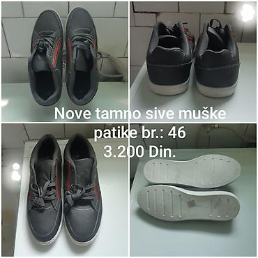 patike br 39: Nove muške patike – tamno siva boja, broj 46. Model sa crvenim — 3