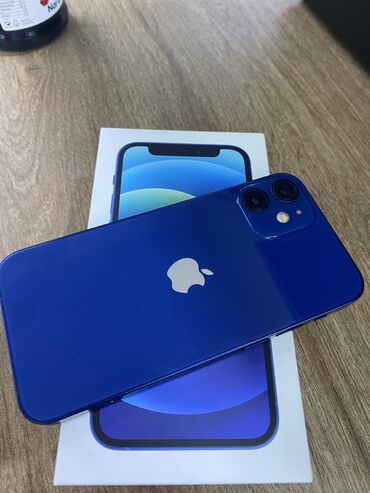 Apple iPhone: IPhone 12 mini, Б/у, 64 ГБ, Синий, Чехол, Коробка