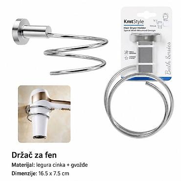 KMT Držač za fen 3213869-A Zidni spiralni držač za praktično i