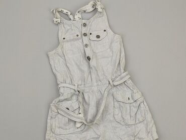 biała koszula len: Ogrodniczki Next, 9 lat, 128-134 cm, stan - Dobry