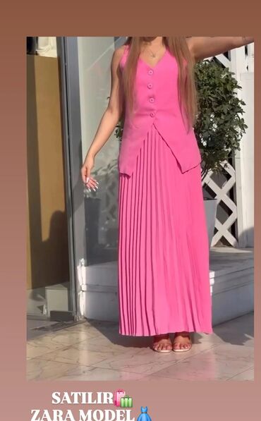 велюровые женские костюмы: Satılır – Zara model geyim dəsti - Rəng: parlaq çəhrayı - Üst hissə