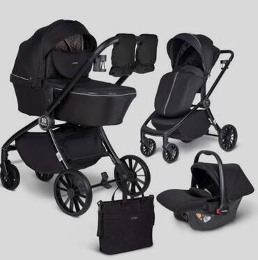 прогулочная коляска peg perego: Коляска, цвет - Черный, Б/у