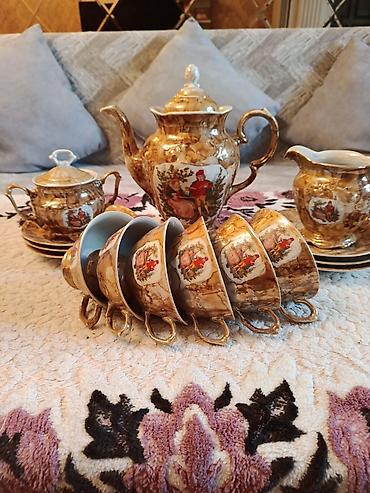 sous: Çay dəsti, rəng - Qızılı, Farfor, Polşa — 1