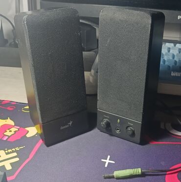 микрофон для компьютера цена: Genius SP-S110 Колонки для ПК, подключаются через Mini-Jack 3.5мм В