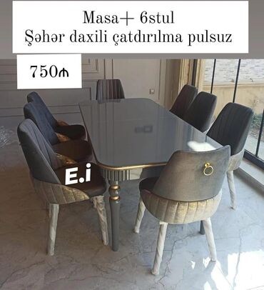 Sifarişlə masa və oturacaq dəstləri: Dördbucaq masa, Qonaq otağı üçün, Digər adam sayı, Zəmanətsiz — 17