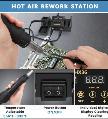Fenovi za vreli vazduh: 2-u-1 stanica za lemljenje i popravke vrućim vazduhom – iLiBiLiB HX36 — 8