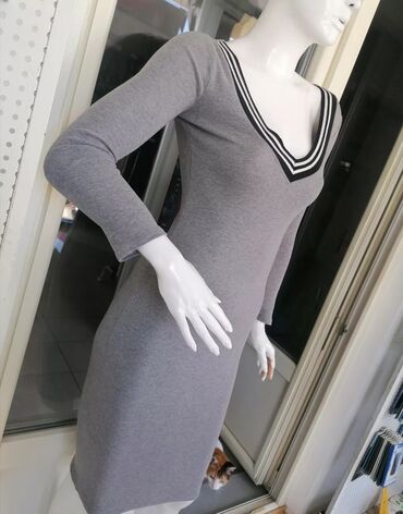 hm haljine: Adrixx S (EU 36), color - Grey, Long sleeves