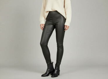 legginsy push up tiktok: Leggings Eco-leather for women, size M