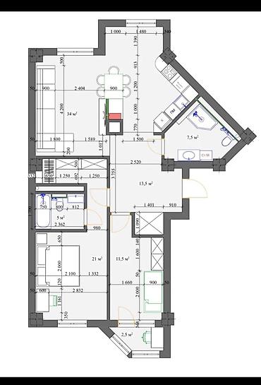 imak: 3 комнаты, 92 м², Тунгуч мкр Элитка, 14 этаж, ПСО (под самоотделку) — 9