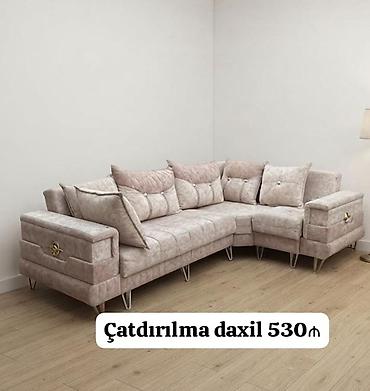 Divanlar: Künc divan, İşlənmiş, Açılan, Bazalı, Parça, Pulsuz çatdırılma — 1