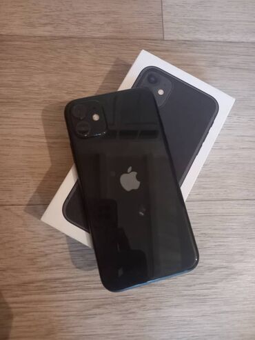 телефон прадажа: IPhone 11, Колдонулган, 128 ГБ, Кара, Каптама, Куту, 77 %