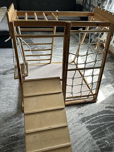 marble run: Детский спортивный комплекс из натурального дерева (домик-манеж) - — 3
