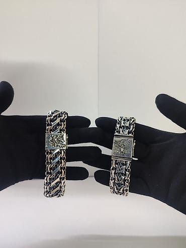 Браслеты: Серебряные Браслеты Браслет "Двойной Бисмарк" Серебро 925 проба Вес — 10