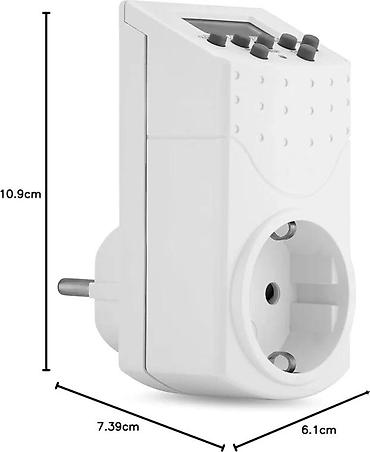 Utikači: Digitalni tajmer za utičnicu (Schuko) - Elektronski tajmer sa LCD — 1