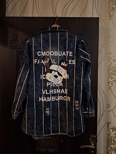 Kişi geyimləri: Uzun cins pencək – zolaqlı, qara-mavi “stonewash” effektli dizayn — 2