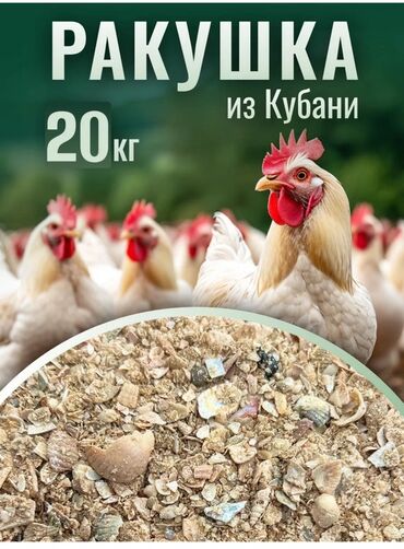 Корма для с/х животных: Ракушка из Кубани, 20 кг — природная минеральная добавка для