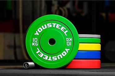 кросо: Диски для штанги YOUSTEEL (цветные, олимпийский стандарт) 300сом за — 6
