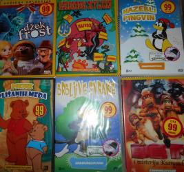 Knjige, časopisi, CD i DVD: 6 dvd-ova crtanih filmova: Dzek Frost, Nazebli Pingvin, Brbljive