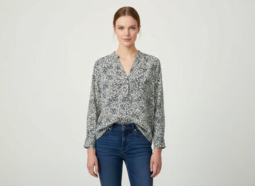 bluzka z kwiatem 3d h m: H&M, Bluzka damska, rozmiar L