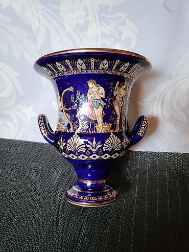 Ostali kućni dekor: Cup,vaza 1960g+ nov grcki,porcelanski,rucno oslikan 24 kar.zlatom — 11