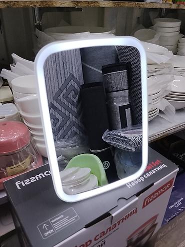 зеркало настольные: Настольное зеркало с LED-подсветкой - Прямоугольная форма с тонкой — 1