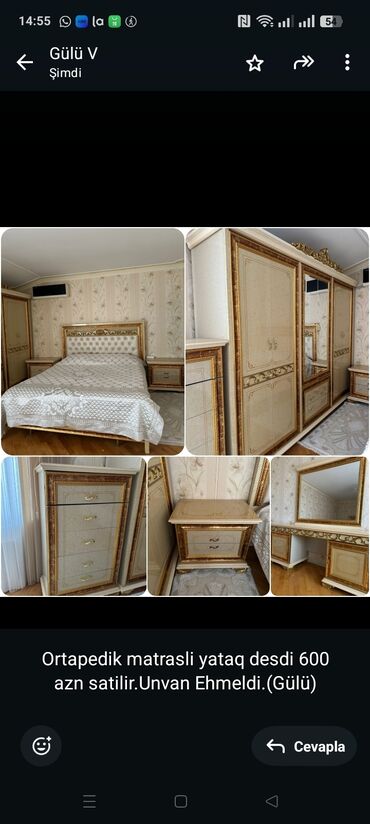 guldan satisi: Ortapedik matrasli yataq desdi 600 azn satilir.Unvan Ehmeldi.(Gülü)