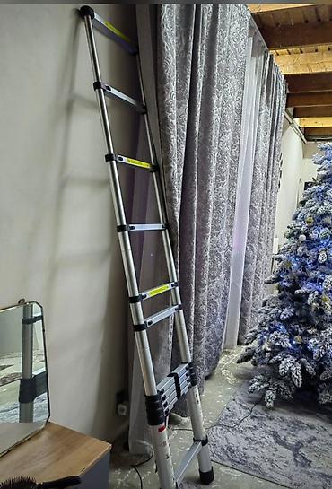 Другие товары для дома: Лестница телескопическая материал: алюминий нагрузка: до 120 кг at lalafo.kg — 6 Другие товары для дома: Лестница телескопическая материал: алюминий нагрузка: до 120 кг — 6