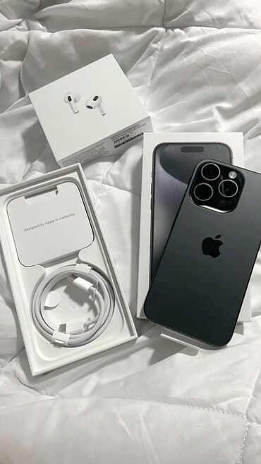 айфон 6 3000сом: IPhone 15 Pro Max, Жаңы, 128 ГБ, Кара, Кабель, Куту, 100 %