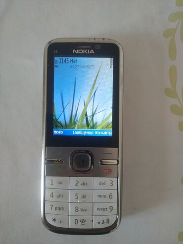 nokia 3585: Nokia C5, < 2 GB Memory Capacity, rəng - Gümüşü, Zəmanət, Düyməli