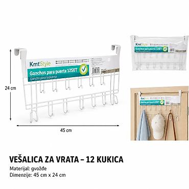 KMT Style vešalica za vrata – 12 kukica Praktična vešalica koja se