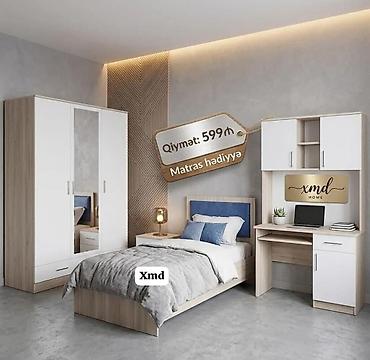 Uşaq/yeniyetmə otağı üçün mebel dəsti Tərkibi: - 1 nəfərlik çarpayı