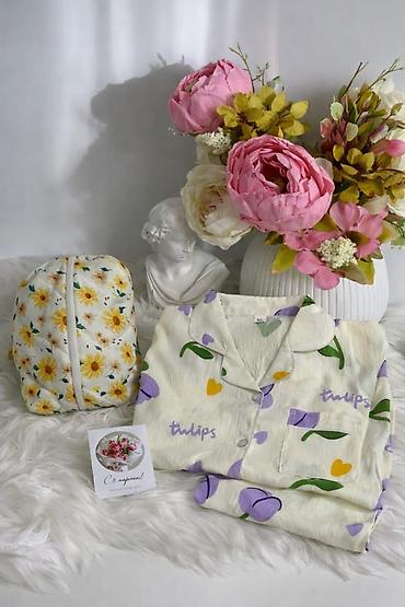 Бонбоньерки: Подарки на 8 - марта Скидка Пижама двойка + косметичка и зеркало — 8