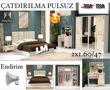 Uşaq və gənc otağı üçün dəstlər: İkinəfərlik çarpayı, Dolab, Termo, 2 tumba, Azərbaycan, Yeni