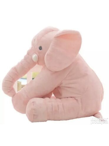 lego za devojčice: Roze plišani slon 65cm proizvođača Milla Toys