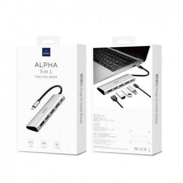комплект пк: USB-концентратор Хаб WiWU Alpha A531H Type-C to 3 x USB 3.0 / 1 x HDMI