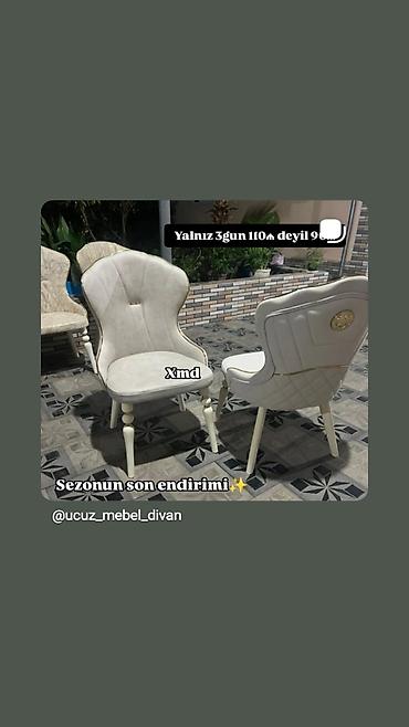 kafe stul: Yemək otağı üçün zərif dizaynlı yumşaq stullar - Model: yüksək — 7