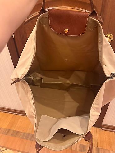 deri çanta: Longchamp original Bej rəngli böyük ölçülü tote/aller-retour tipli — 9