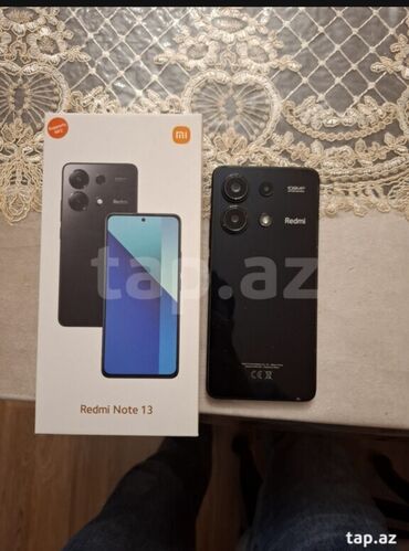 rəsmi note 12: Xiaomi Redmi Note 13, 8 GB, rəng - Qara, 
 Barmaq izi, Face ID