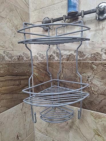 hamam ucun aksessuarlar: Metaldan künc duş rəfi - Material: davamlı metal (toz boya örtüklü) - — 3