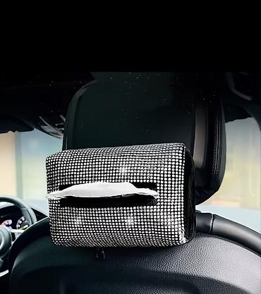 prius salon: Avtomobil üçün büllur daşlarla bəzədilmiş salfet qutusu/çexol 2ededdir — 1