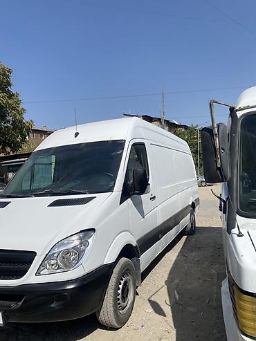бортовой спринтер самосвал: Mercedes-Benz Sprinter, белый фургон высокой и удлинённой версии — 2
