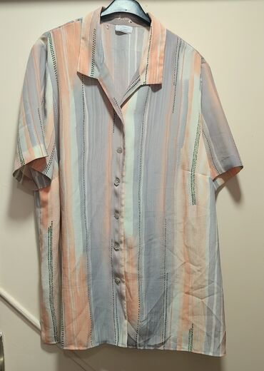 stradivarius sivi kaput: XL (EU 42), Stripes, color - Multicolored
