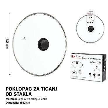 KMT G tip staklena poklopac za šerpu 5404078-A Univerzalni stakleni