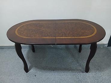 reyka taxta: Oval formal yemək masası - Material: ağac, üst hissə təbii ağac — 2
