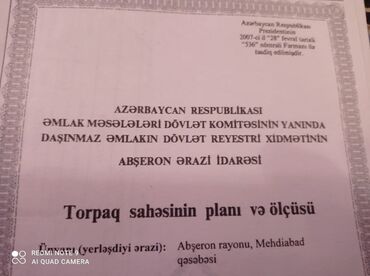 Torpaq sahələrinin satışı: 6 sot, Kənd təsərrüfatı, Mülkiyyətçi, Bələdiyyə — 3