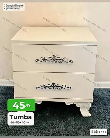 Tumba – dekorativ naxışlı, 2 çekmecəli - Ölçü: 40×50×40 sm - Material