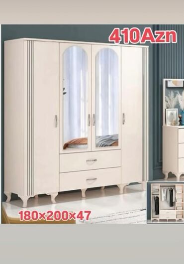 Dolablar: Yeni, Açılan, 3 qapılı Düz dolab, Qarderob, paltar dolabı — 4