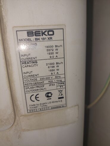 kondisioner kompressor: Beko, İşlənmiş, 61-80 kv. m, Split sistem
