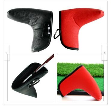 jet black: Сумка для клюшки (Гольф) Golf Putter Head Cover Magnetic Closure